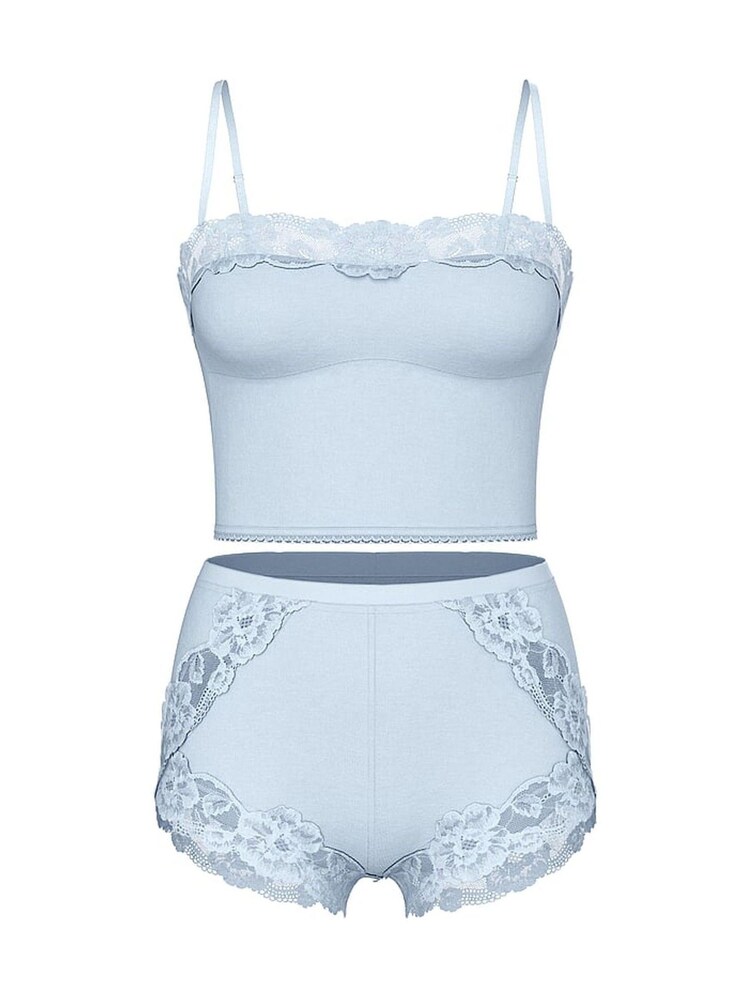 Victoria's Secret Palest Blue Straight Neck Modal Cami Set - Image 3 of 3 Victoria's Secret Palest Blue Straight Neck Modal Cami Set - Image 3 of 3