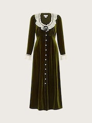 Monsoon Green Vali Velvet Tea Dress - Image 4 of 4