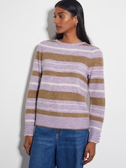 Monsoon Purple Simone Stripe Jumper - Image 1 of 3
