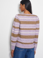 Monsoon Purple Simone Stripe Jumper - Image 2 of 3