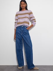 Monsoon Purple Simone Stripe Jumper - Image 3 of 3