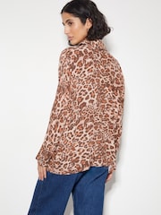 Monsoon Brown Arielle Leopard Print Shirt - Image 3 of 3