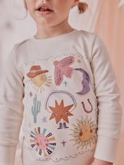 Pink/Yellow Western Print - حزمة من 3 بيجامات دافئة (9 شهور-12 سنة) - صورة 5 من 6