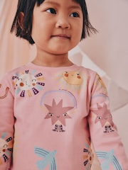 Pink/Yellow Western Print - حزمة من 3 بيجامات دافئة (9 شهور-12 سنة) - صورة 6 من 6