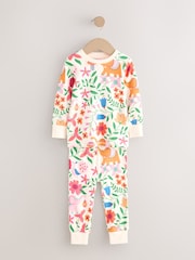 Ecru White Snuggle Diwali Print Pyjamas 1 Pack (9mths-8yrs) - Image 4 of 7