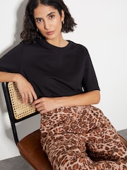 Monsoon Brown Arielle Leopard Print Trousers - Image 3 of 3