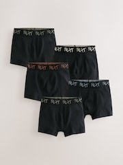Black with Grafitti Next Waistband Trunks 5 Pack (1.5-16yrs) - Image 1 of 9