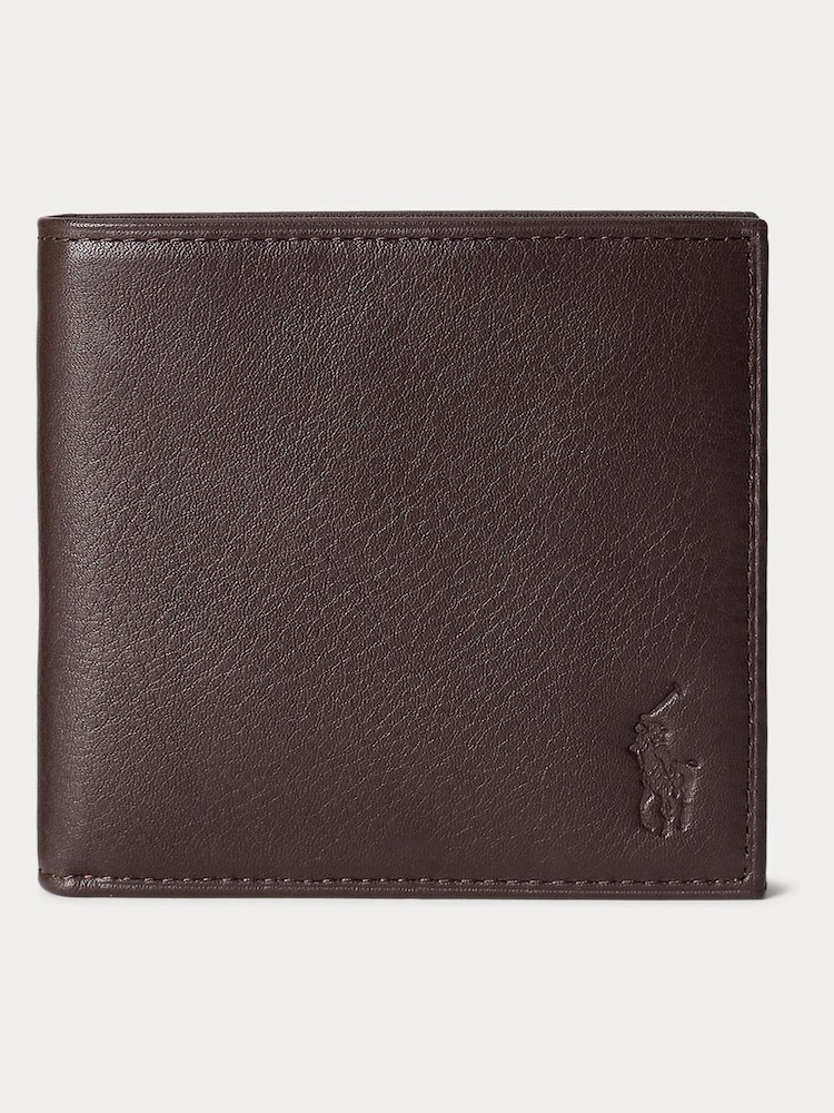 Polo Ralph Lauren Brown Pebbled Leather Billfold Wallet - Image 1 of 3