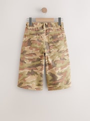 Green/Brown Camoflage Extra Long Jort 100% Cotton Denim Shorts (3-16yrs) - Image 6 of 8