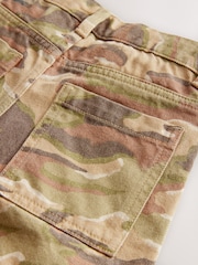 Green/Brown Camoflage Extra Long Jort 100% Cotton Denim Shorts (3-16yrs) - Image 8 of 8