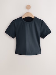 self. Black self. Fitted Short Sleeve Top - Image 1 of 3