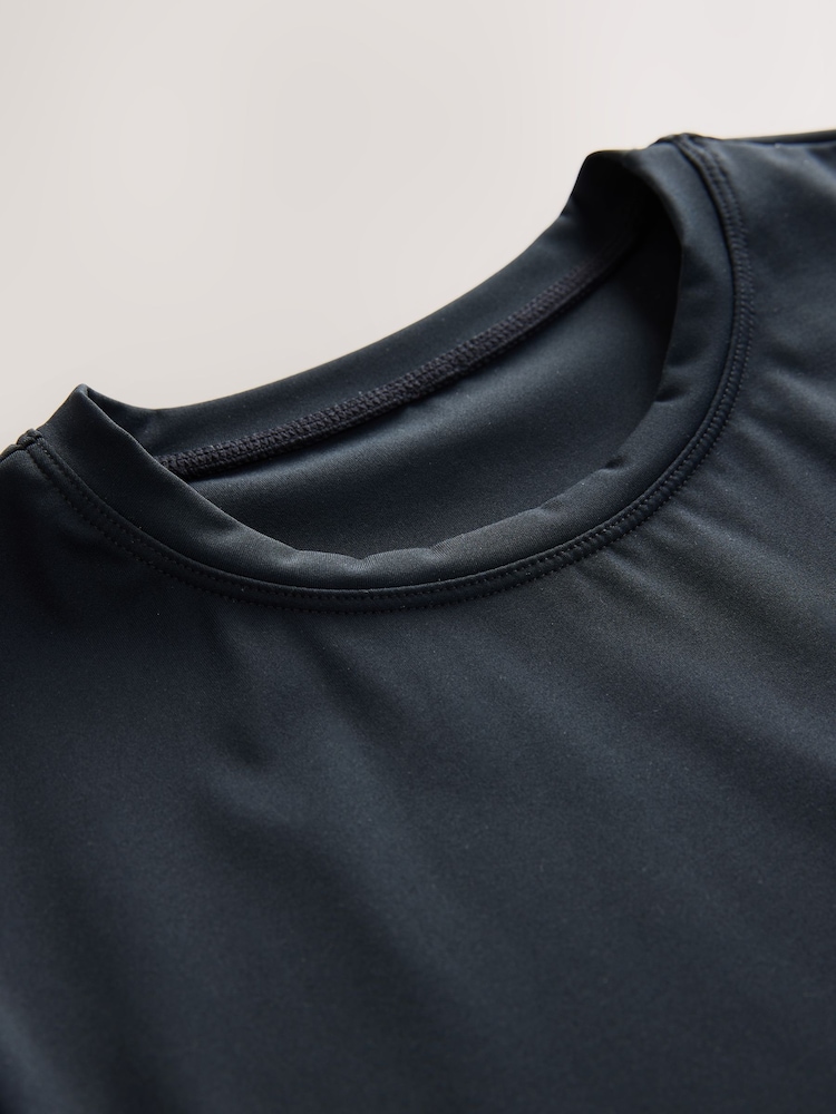 self. Black self. Fitted Short Sleeve Top - Image 2 of 3