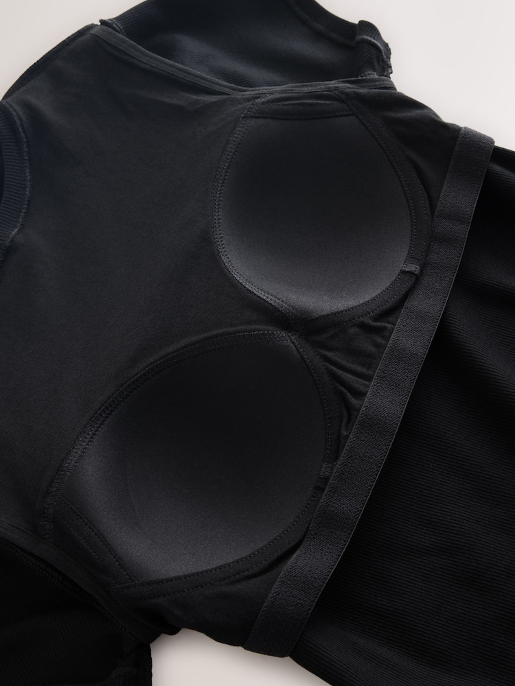 Black Hidden Support Ribbed T-Shirt - Image 11 of 11