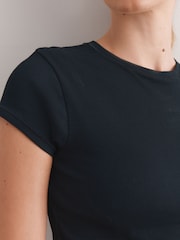 Black Hidden Support Ribbed T-Shirt - Image 4 of 5