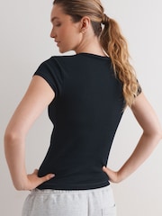 Black Hidden Support Ribbed T-Shirt - Image 5 of 5