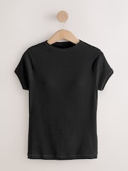 Black Hidden Support Ribbed T-Shirt - Image 6 of 9