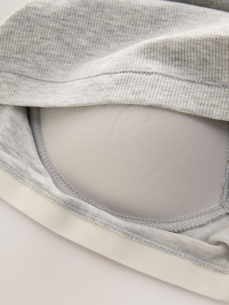 Grey Hidden Support Ribbed T-Shirt - Image 8 of 8