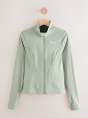 self. Sage Green Sculpting Zip Through Jacket - Image 1 of 3