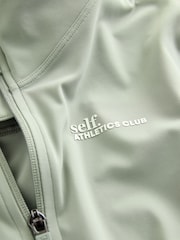self. Sage Green Sculpting Zip Through Jacket - Image 2 of 3