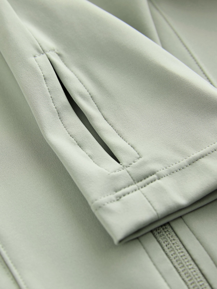 self. Sage Green Sculpting Zip Through Jacket - Image 3 of 3