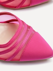 Linzi Pink Tasha Scuba Block Court Heels With Mesh Front Detail - Image 5 of 5