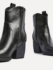 Linzi Black Jessie Faux Suede Western Ankle Boots - Image 5 of 6