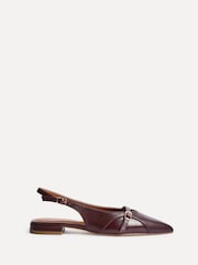 Linzi Red Prague Pointed Toe Ballet Flats With Buckle Detail - Image 3 of 6