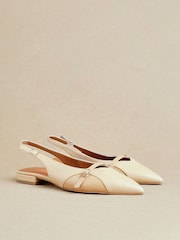 Linzi Natural Prague Pointed Toe Ballet Flats With Buckle Detail - Image 6 of 6