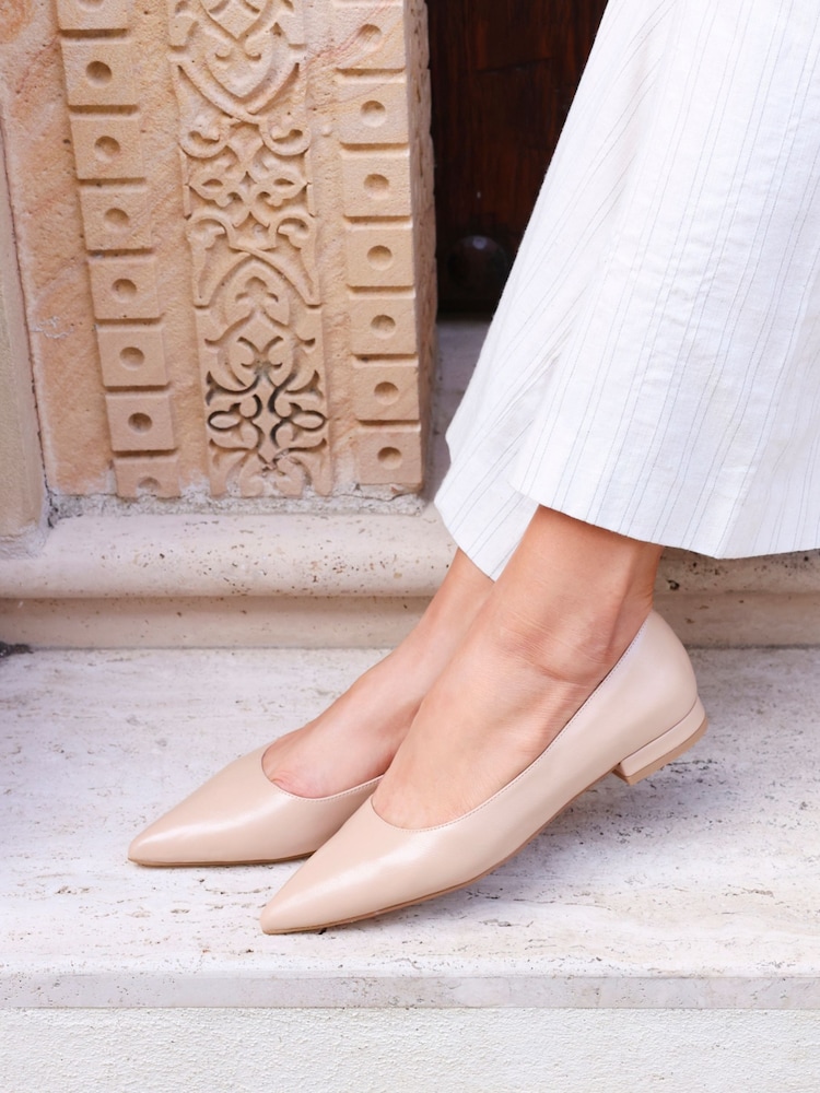 Linzi Nude Orian Pointed Toe Ballet Flats - Image 1 of 5