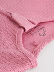 Pink 3 Pack Baby Two Way Zip Sleepsuits 3 Pack (0-2yrs) - Image 9 of 13