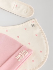 Pink Baby Sleepsuit, Bodysuit, Beanie and Bib Set 4 Piece (0-9mths) - Image 11 of 11