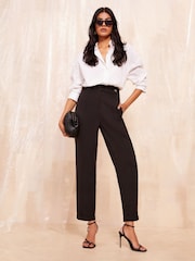 Friends Like These Black Barrel Leg Tailored Trousers - Image 3 of 4
