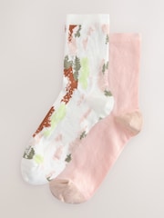 Pink Sparkle Camo Ankle Socks 2 Pack - Image 1 of 5
