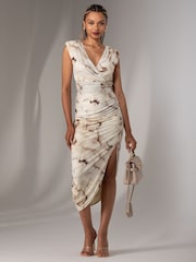 Jolie Moi Green Katrina Sleeveless Ruched Bodycon Dress - Image 4 of 5