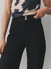 Black Double Button Wide leg Jeans - Image 4 of 7