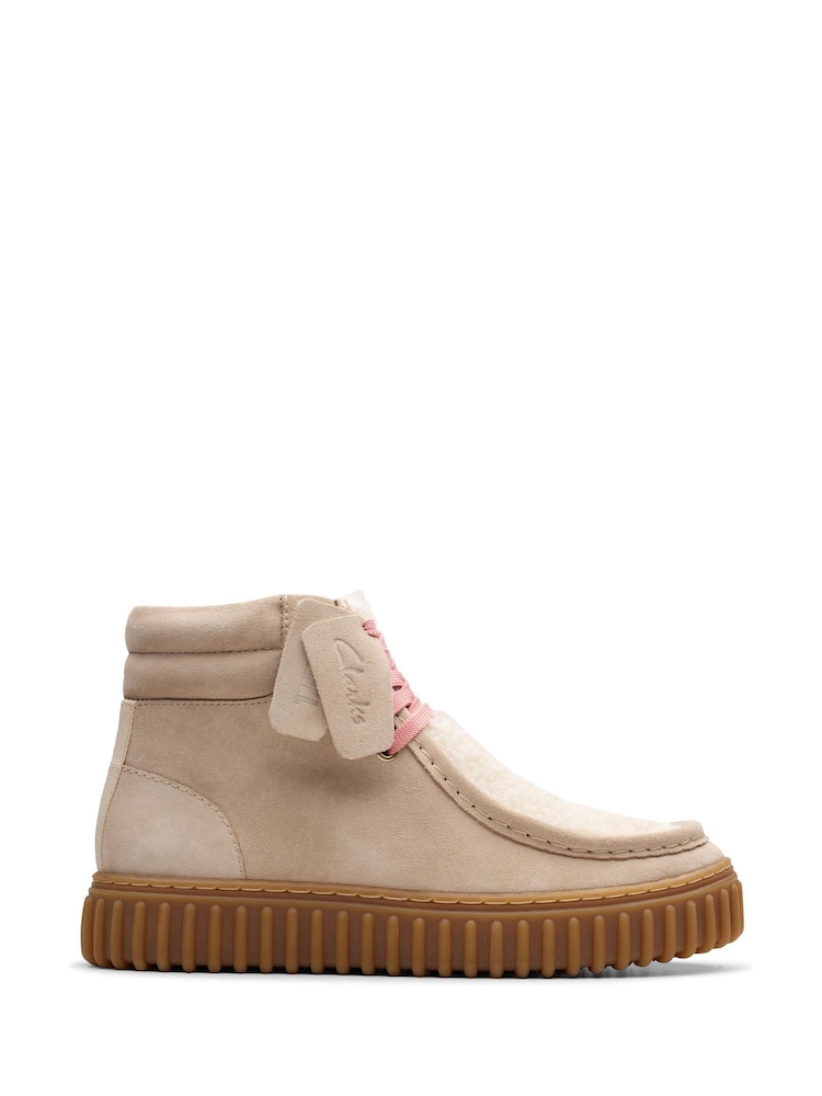 Clarks Natural Older Kids Suede Tor Hill Hi Boots - Image 1 of 7
