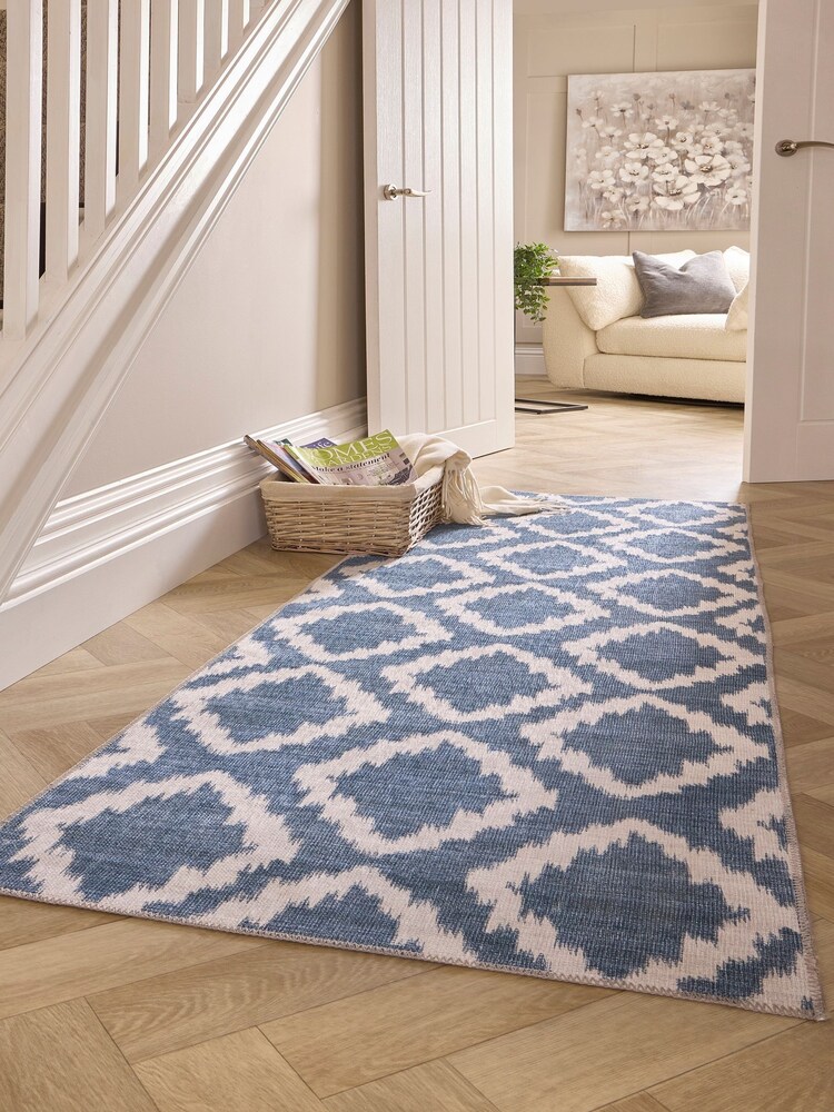 Origin Rugs Blue Washable Como Runner - Image 1 of 5 Origin Rugs Blue Washable Como Runner - Image 1 of 5