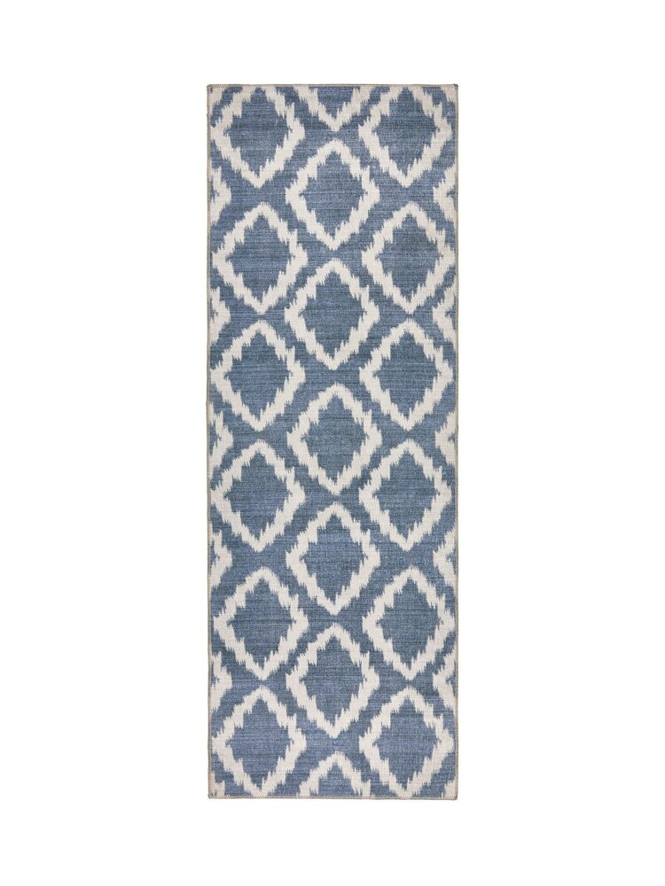 Origin Rugs Blue Washable Como Runner - Image 2 of 5 Origin Rugs Blue Washable Como Runner - Image 2 of 5