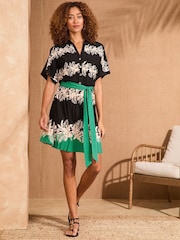Love & Roses Jersey Kimono Sleeve Belted Mini Dress - Imagen 1 de 4