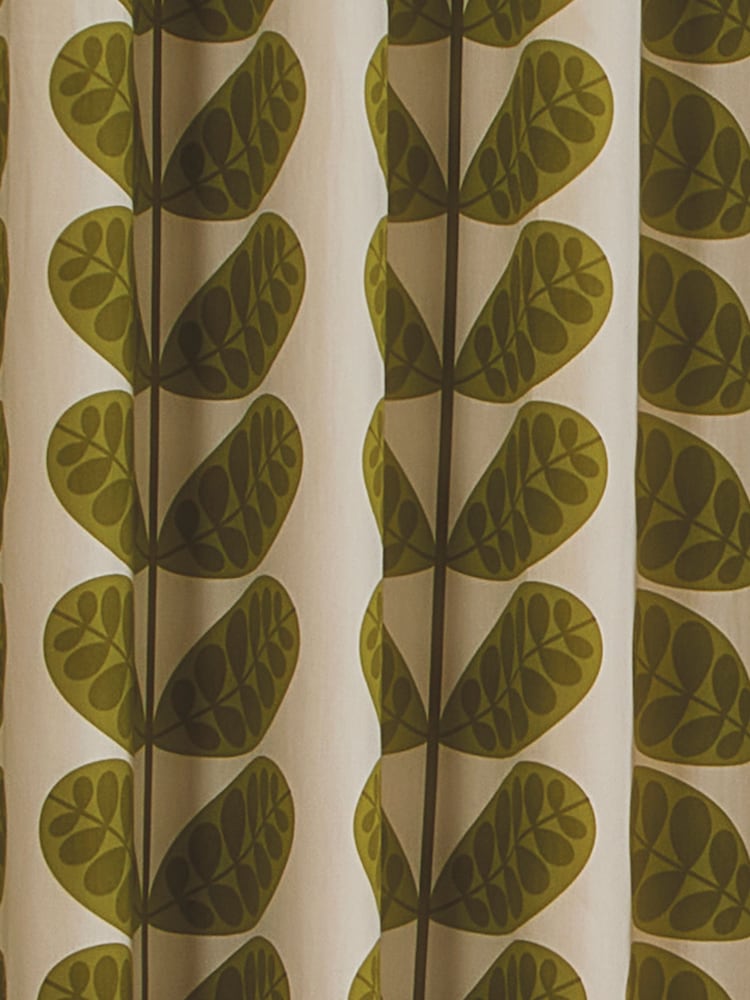 Orla Kiely Green Botanica Blackout Eyelet Curtains - Image 3 of 3