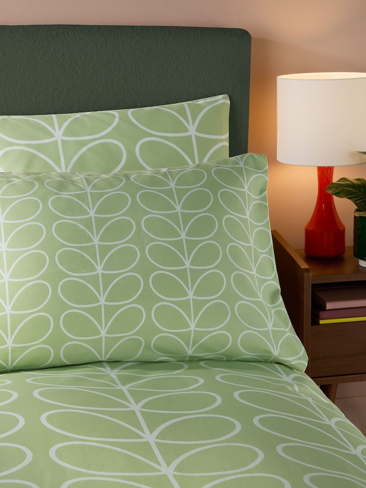 Orla Kiely Green Linear Stem Duvet Cover and Pillowcase Set - Image 2 of 5