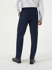 Skopes Blue Tailored Fit Hewes Check Suit Trousers - Image 2 of 4