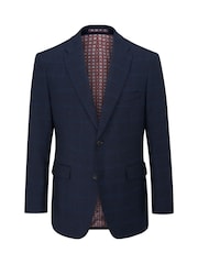 Skopes Blue Tailored Fit Hewes Check Suit Jacket - Image 3 of 4