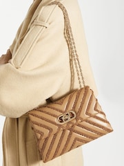 Dune London Natural Ground Small Regent Quilted Shoulder Bag - Image 1 of 5