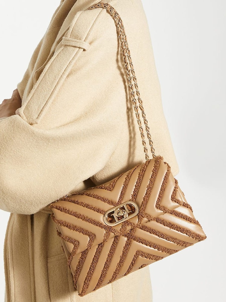 Dune London Natural Ground Small Regent Quilted Shoulder Bag - Image 1 of 5