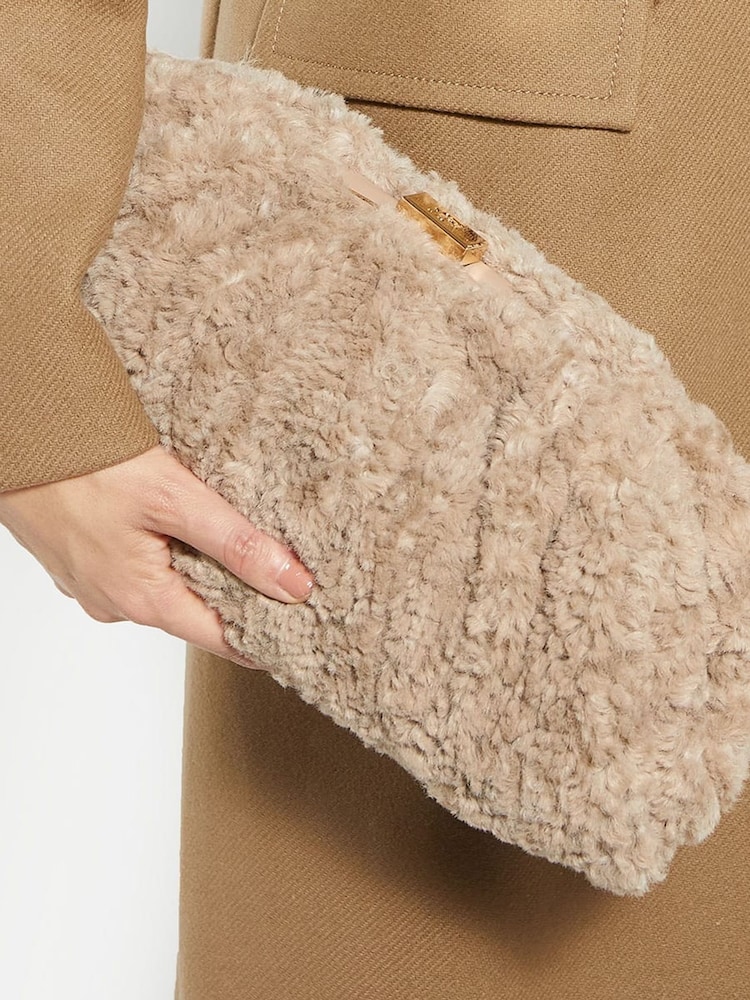 Dune London Natural Chrome Drapery Voluminous Clutch Bag - Image 1 of 5