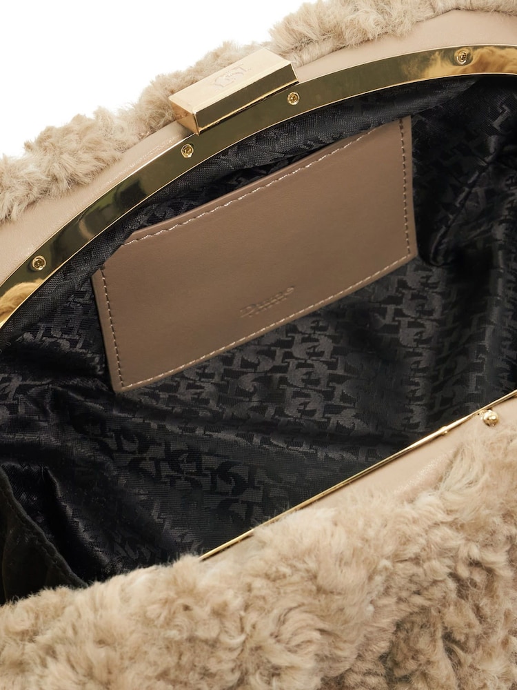 Dune London Natural Chrome Drapery Voluminous Clutch Bag - Image 5 of 5