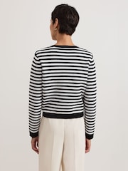 Phase Eight Black Evie Stripe Knit Jacket - Image 2 of 7