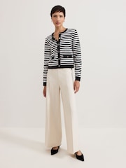 Phase Eight Black Evie Stripe Knit Jacket - Image 3 of 7