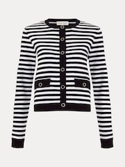 Phase Eight Black Evie Stripe Knit Jacket - Image 7 of 7
